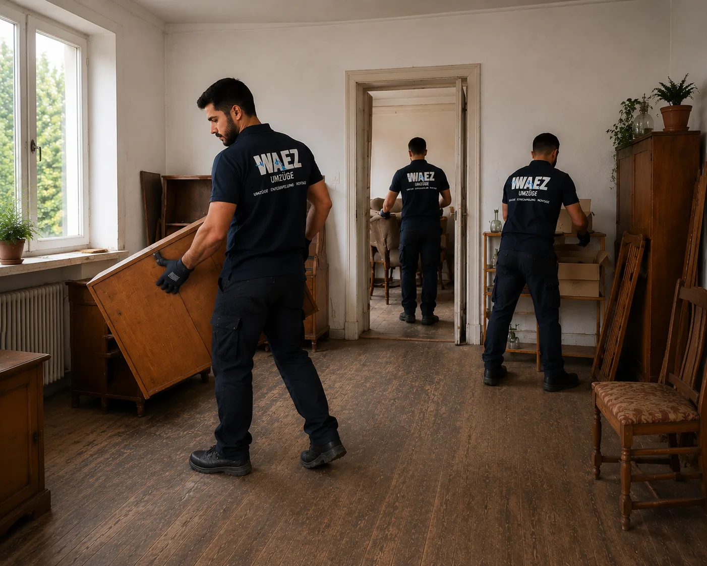WAEZ Umzüge Team räumt eine Wohnung – Entrümpelung Coburg
